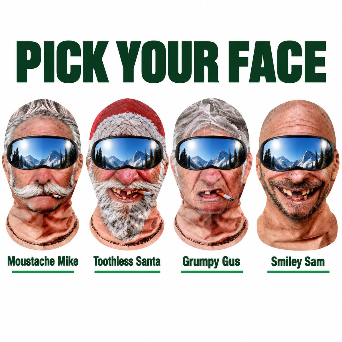Pick your face: four mask designs