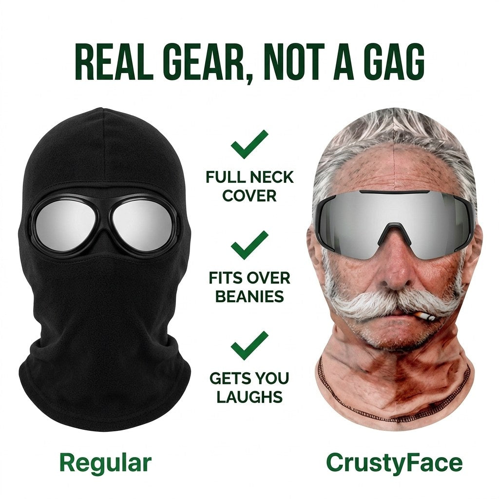 Real gear compared to a regular balaclava